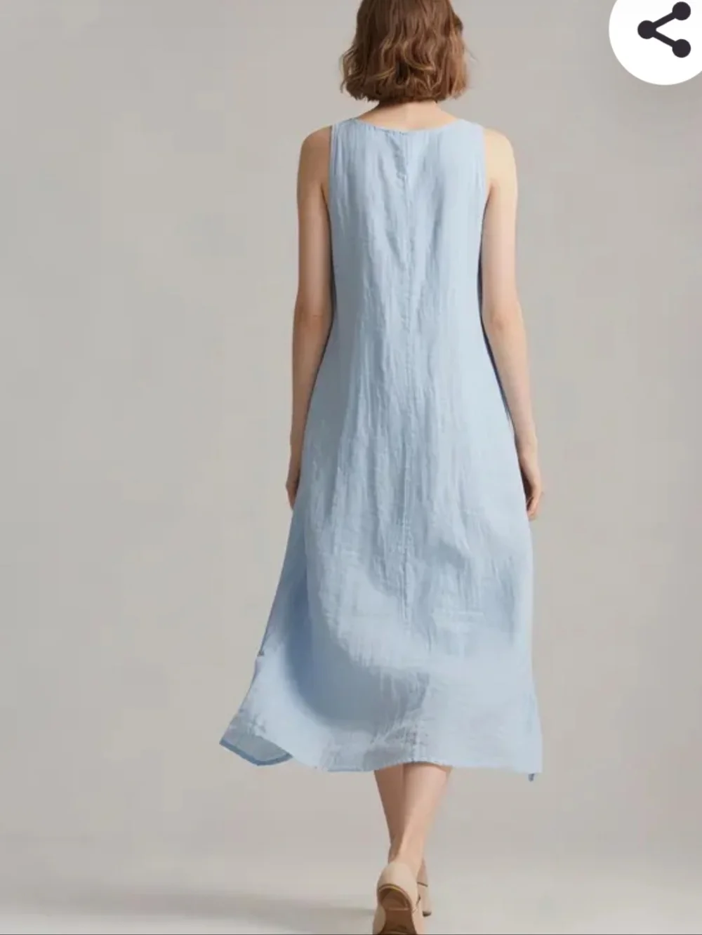 Compliments Light Blue Cotton Midi Dress Sleeveless Size Meduim - Picture 2 of 9